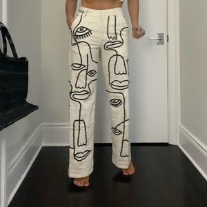 White handmade les Maison pants